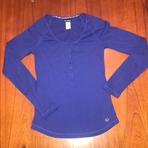 Cobalt blue Joe Boxer Henley lounge top